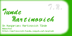 tunde martinovich business card